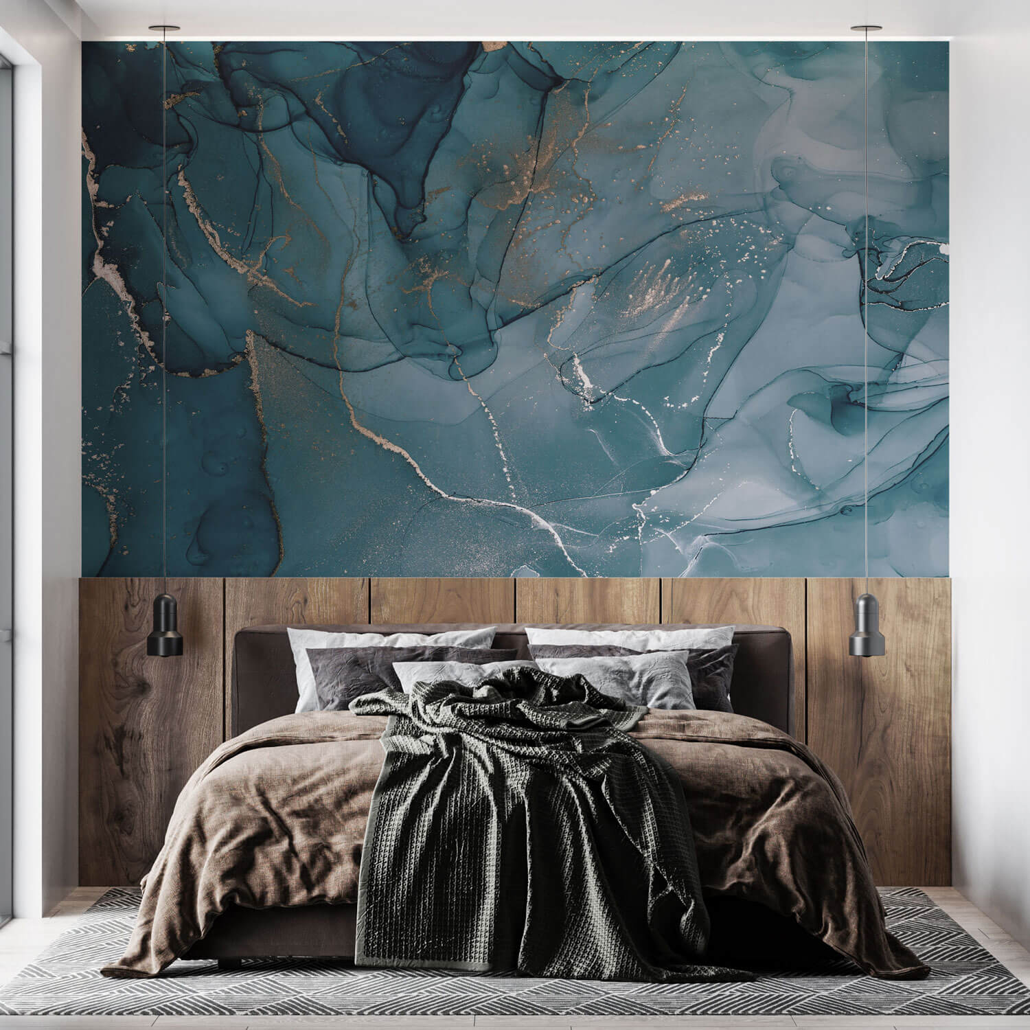 Foto­tapete Aquarell blau - Image 4