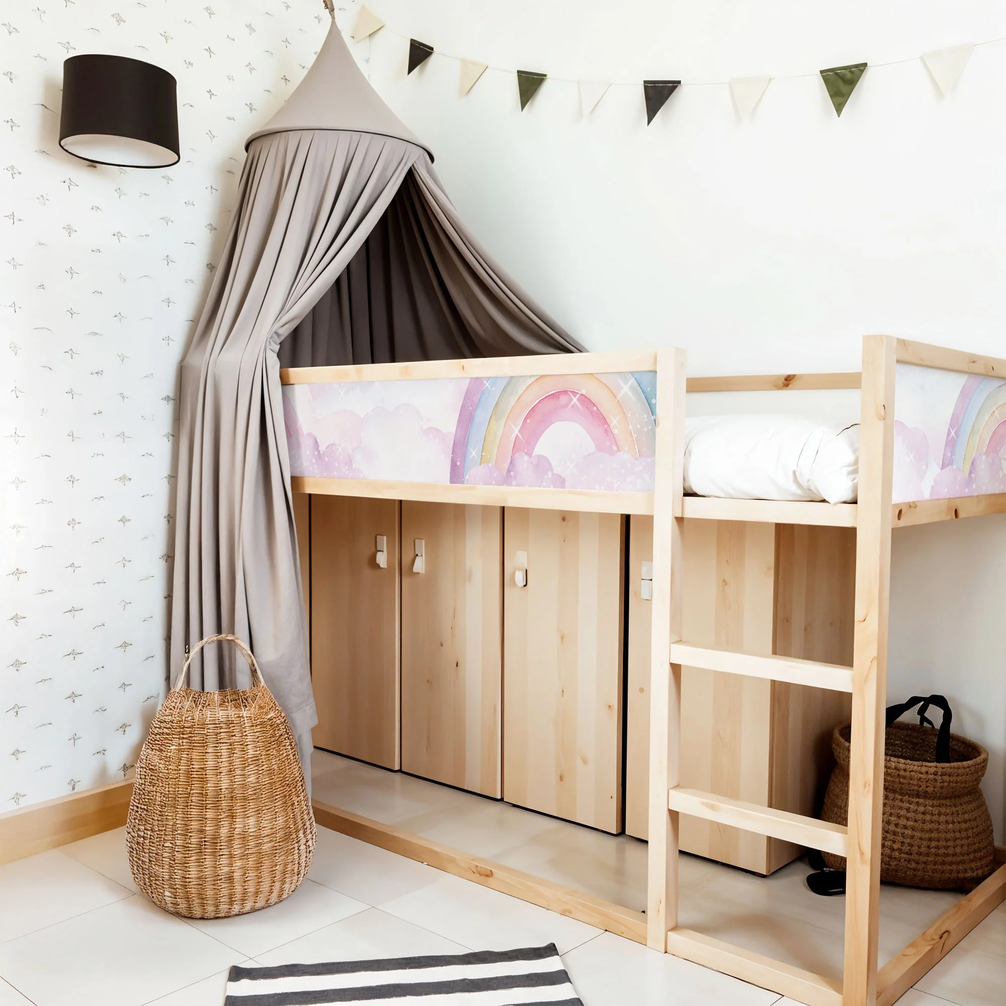 Bett­aufkleber Set für IKEA Kura - Regenbögen Schimmer - Image 3