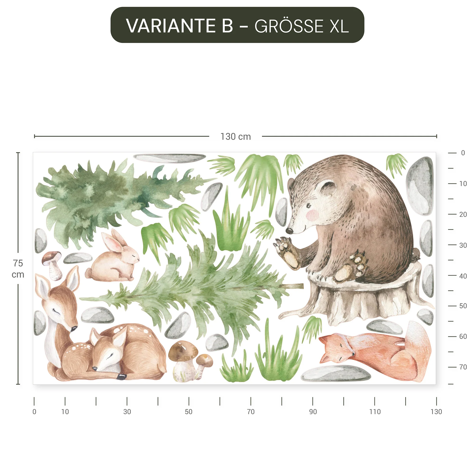 Kreativset Wald­tiere Land­schaft - Tape­te & 3 Stick­erbö­gen - Image 4