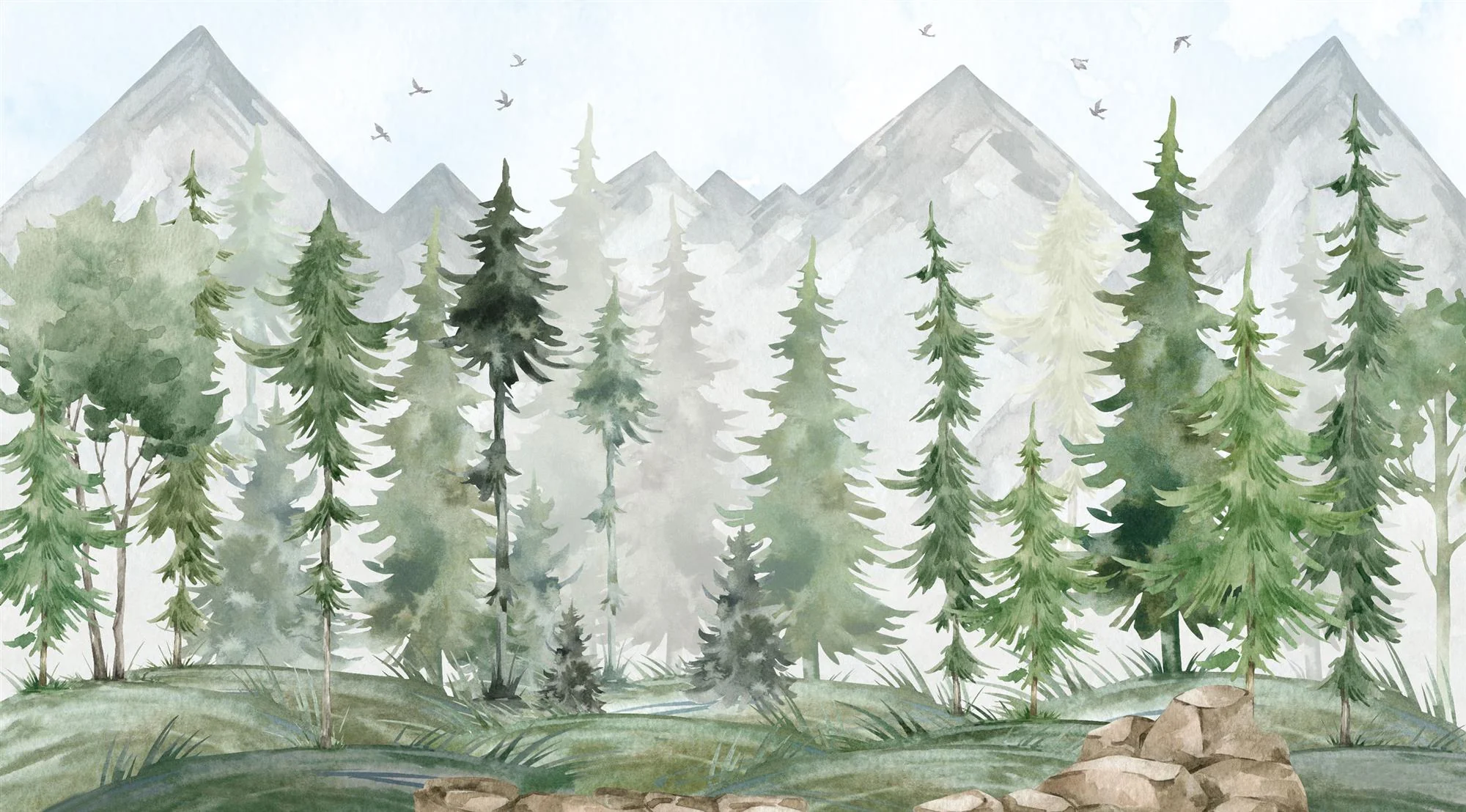 Kreativset Wald­tiere Land­schaft - Tape­te & 3 Stick­erbö­gen - Image 6