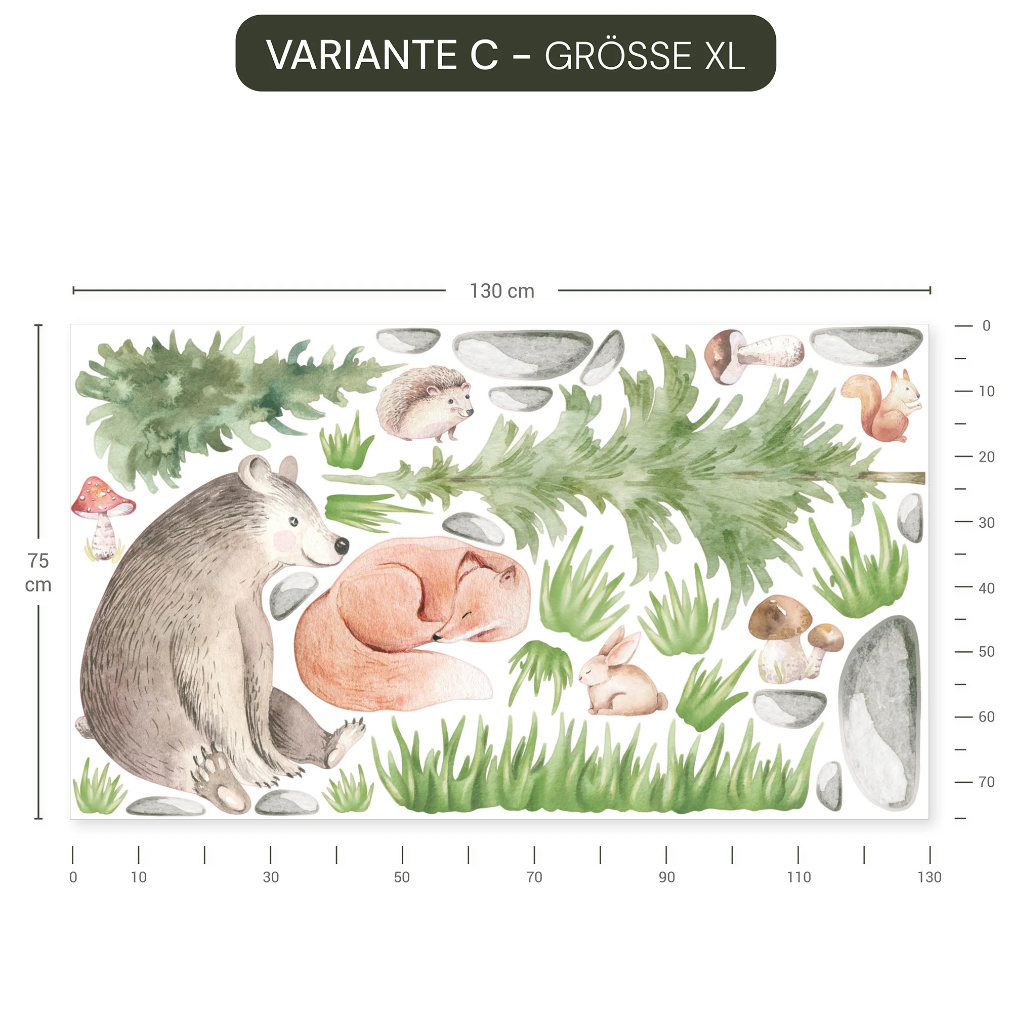 Wandsticker Waldtiere Landschaft - Image 14
