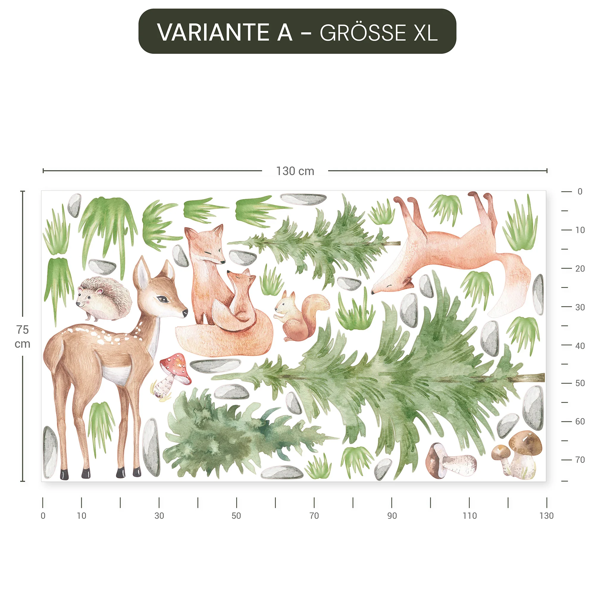 Wandsticker Waldtiere Landschaft - Image 6